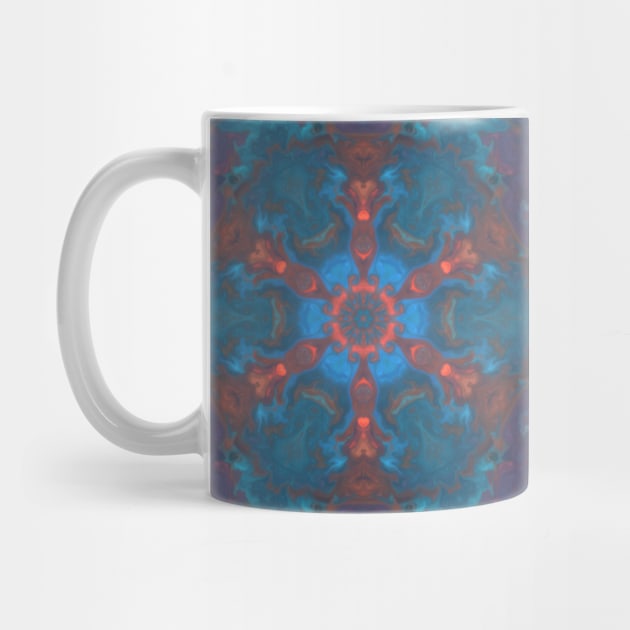 Psychedelic Hippie Flower Red and Blue by WormholeOrbital
